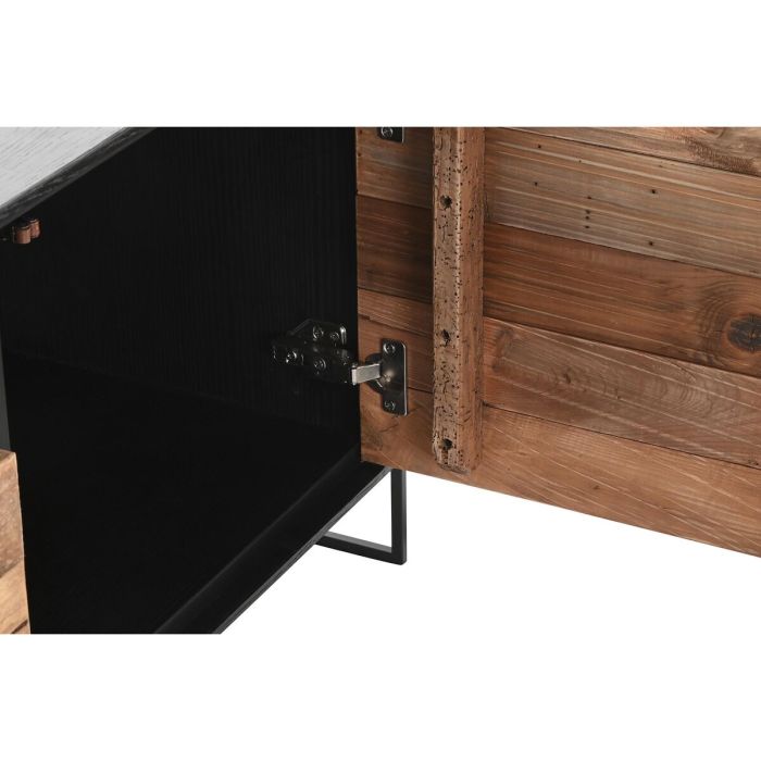 Mueble de TV DKD Home Decor 144,5 x 40 x 51 cm Negro Naranja Madera Reciclada Pino 2
