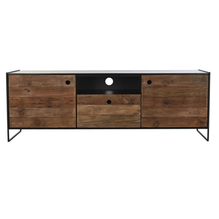 Mueble de TV DKD Home Decor 144,5 x 40 x 51 cm Negro Naranja Madera Reciclada Pino 4