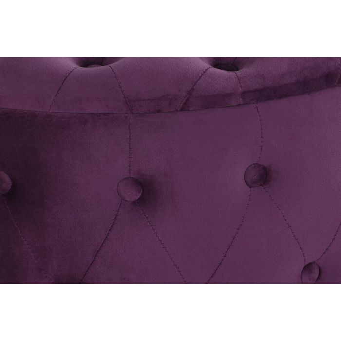 Reposapiés DKD Home Decor Púrpura Poliéster Burdeos Madera MDF (70 x 70 x 42 cm) 2