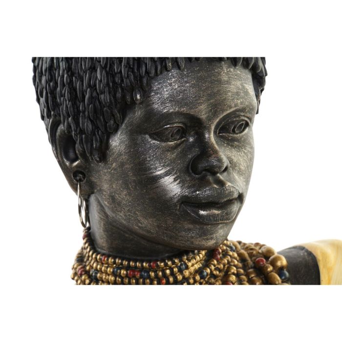 Figura Decorativa DKD Home Decor Negro Beige Colonial Africana Africano 26 x 20 x 42 cm (2 Unidades) 2