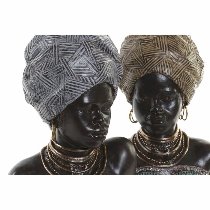 Figura Decorativa DKD Home Decor Resina Colonial Africana (24 x 18 x 36 cm) (2 Unidades) 2
