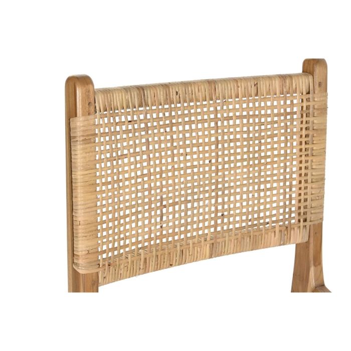 Silla DKD Home Decor 51 x 48 x 86 cm 51 x 54 x 86 cm Natural Teca Marrón claro Ratán 2