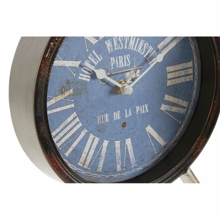 Reloj de Mesa DKD Home Decor Cristal Negro Azul Metal (20,5 x 5 x 24 cm) (2 Unidades) 1