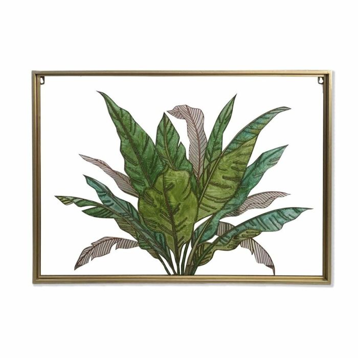 Lienzo DKD Home Decor Tropical Hoja de planta (80 x 3 x 60 cm)