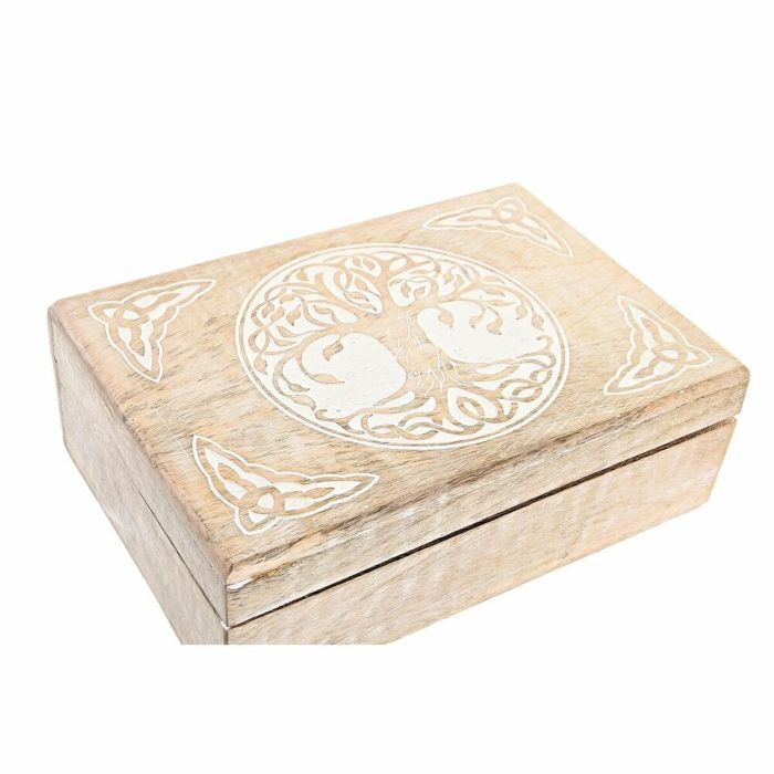 Juego de Cajas Decorativas DKD Home Decor Marrón Blanco Madera de mango 25 x 17 x 8 cm (2 Unidades) 1
