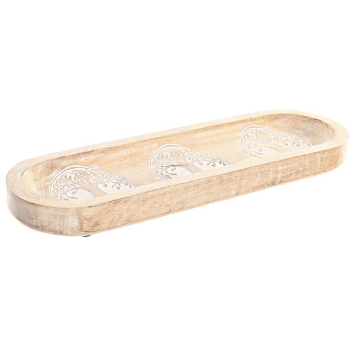 Centro Mesa Indio DKD Home Decor Natural Blanco 13.5 x 3.5 x 46 cm (2 Unidades)