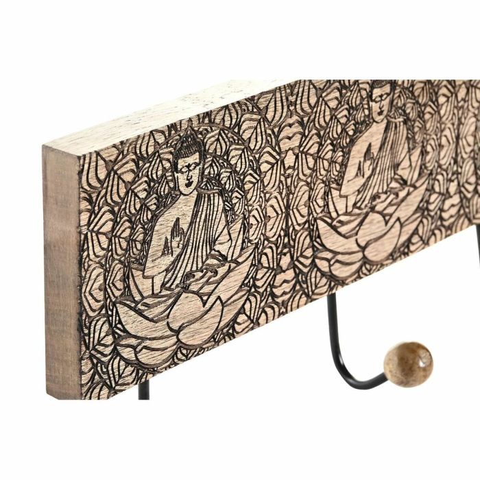 Perchero de Pared DKD Home Decor Metal Buda Madera de mango Oriental (38 x 6 x 18 cm) 1
