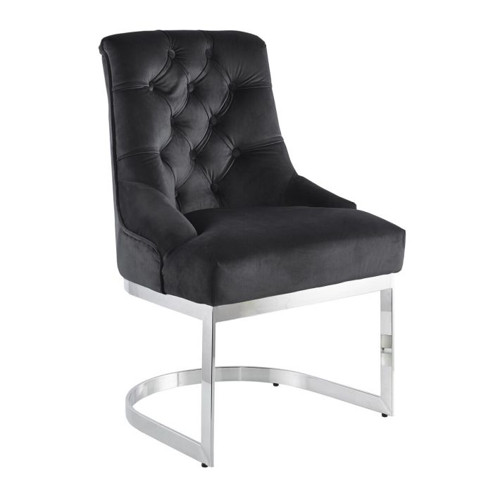 Silla Moderno DKD Home Decor Negro Plateado 58 x 93 x 60 cm