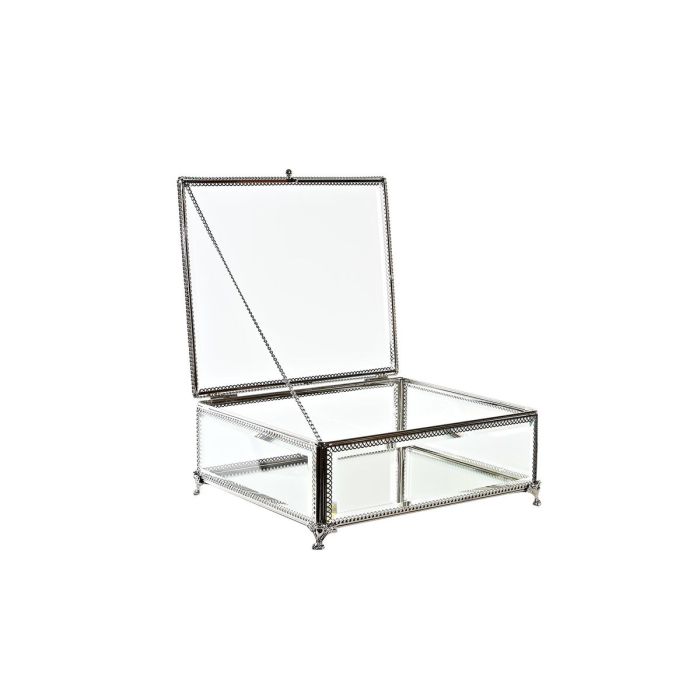 Caja-Joyero DKD Home Decor Transparente Plateado Metal Cristal 25 x 21 x 10 cm 2