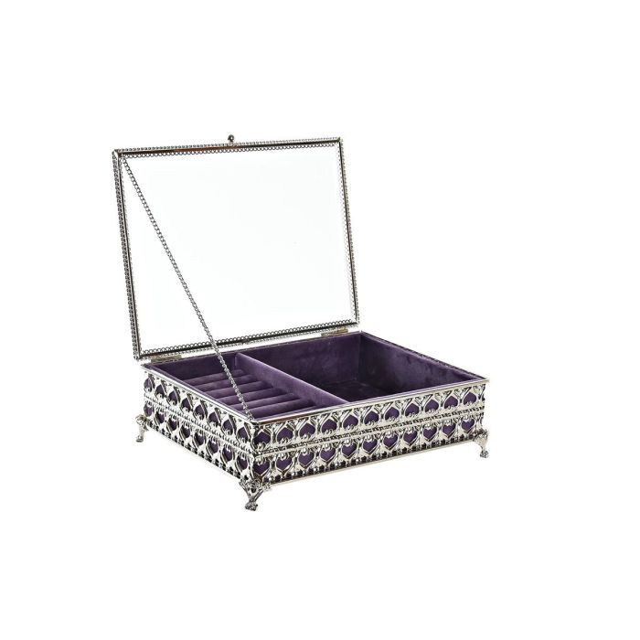 Caja-Joyero DKD Home Decor Cristal Metal (24 x 18 x 7 cm) 2