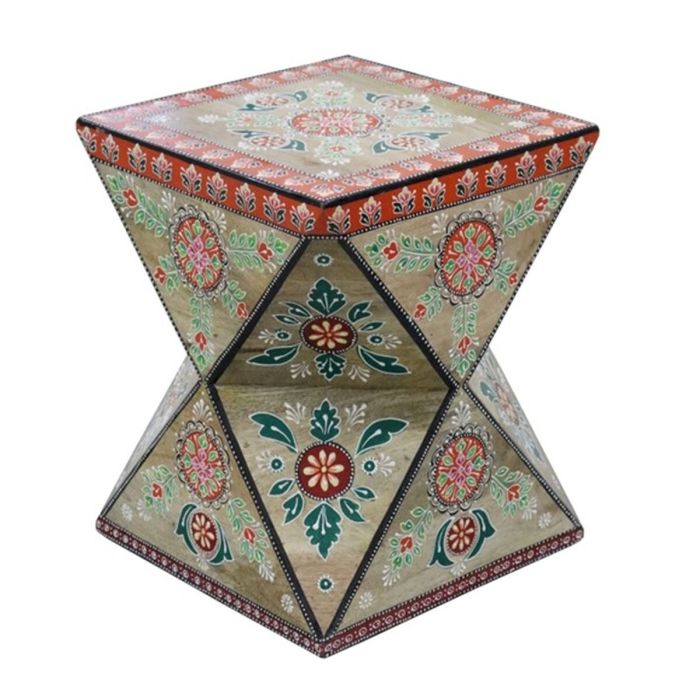 Mesita Auxiliar Indio DKD Home Decor Multicolor 35.8 x 46.5 x 35.8 cm