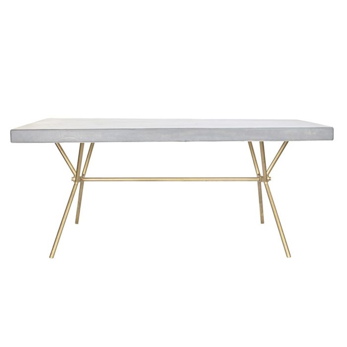 Mesa de Comedor DKD Home Decor Gris Dorado Blanco Latón Madera de mango (180 x 90 x 76 cm) 2