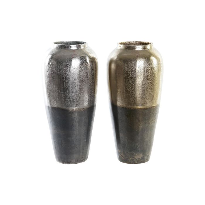 Jarrón DKD Home Decor 16 x 16 x 33,5 cm Aluminio Bicolor Moderno (2 Unidades) Jarrón DKD Home Decor 16 x 16 x 33,5 cm Aluminio Bicolor Moderno (2 Unidades)