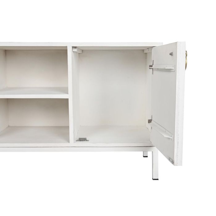 Mueble de TV DKD Home Decor Dorado Metal Blanco Madera de mango 120 x 40 x 60 cm 2