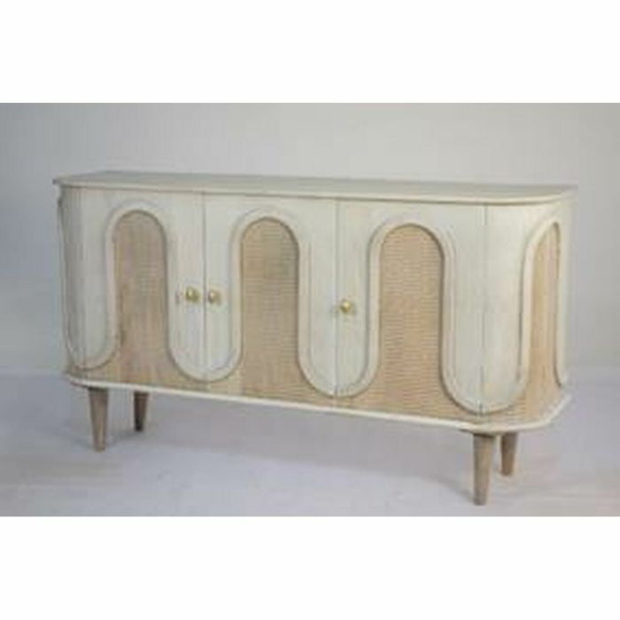 Mesa de Comedor DKD Home Decor Blanco Dorado Latón Madera de mango 180 x 90 x 76 cm 1