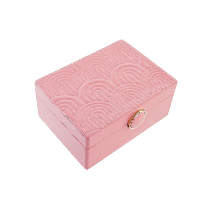Caja-Joyero DKD Home Decor 17 x 13 x 8,5 cm Rosa Poliuretano Madera MDF 1