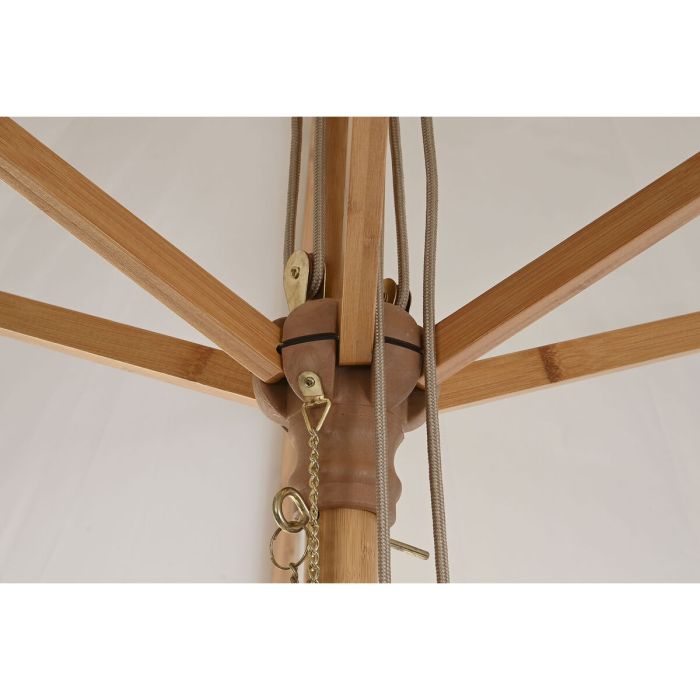 Sombrilla DKD Home Decor Natural Beige Aluminio Bambú (300 x 300 x 230 cm) 5
