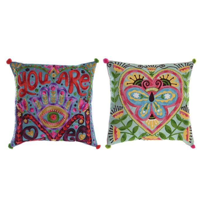 Cojín DKD Home Decor Hippie Poliéster Multicolor 2 Unidades (40 x 10 x 40 cm) Cojín DKD Home Decor Hippie Poliéster Multicolor 2 Unidades (40 x 10 x 40 cm)