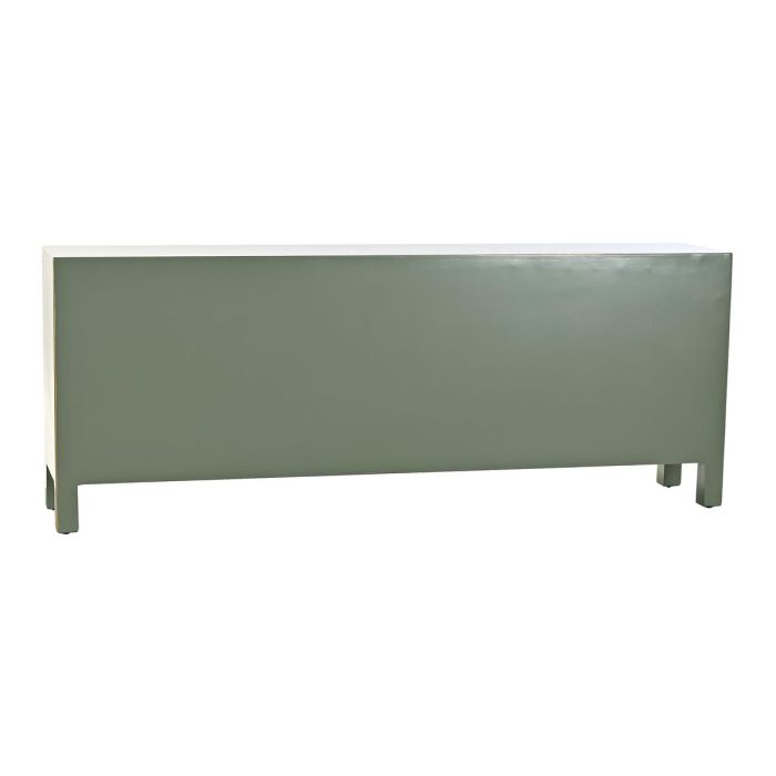 Mueble de TV DKD Home Decor Blanco Negro Verde Dorado Metal Abeto Madera MDF 130 x 26 x 51 cm 1