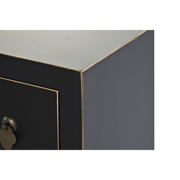 Mueble de TV DKD Home Decor Negro Oriental Abeto Metal Madera MDF (130 x 26 x 51 cm) 4