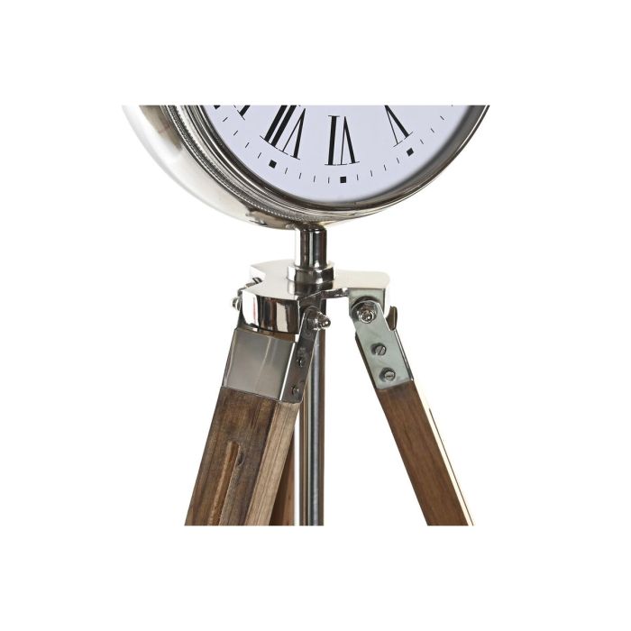Reloj de Mesa DKD Home Decor 22 x 40 x 80 cm Natural Plateado Aluminio Trípode Madera de mango Tradicional 1