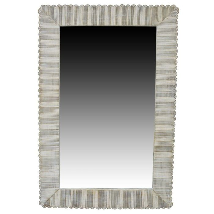 Espejo de pared DKD Home Decor Cristal Natural Colonial Madera de mango Decapé (63,5 x 3 x 94 cm)