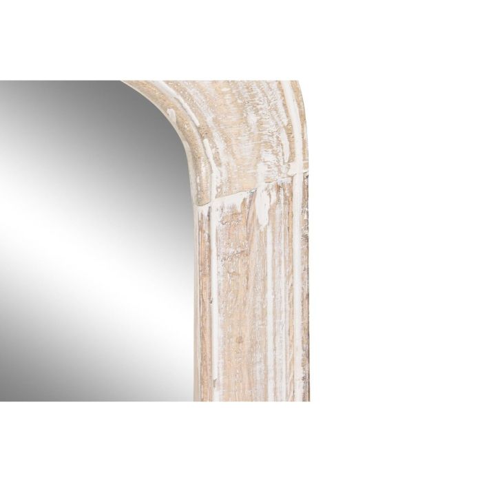 Espejo de pared DKD Home Decor Natural Blanco Madera de mango Decapé (30 x 3 x 107 cm) 1