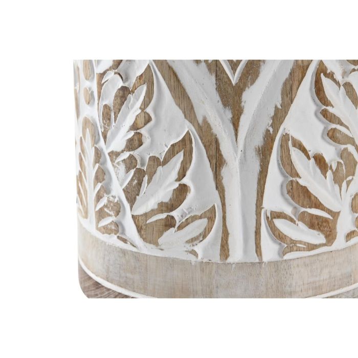 Lámpara de mesa DKD Home Decor Natural Beige Algodón Blanco Madera de mango 50 W (18 x 18 x 30 cm) 2