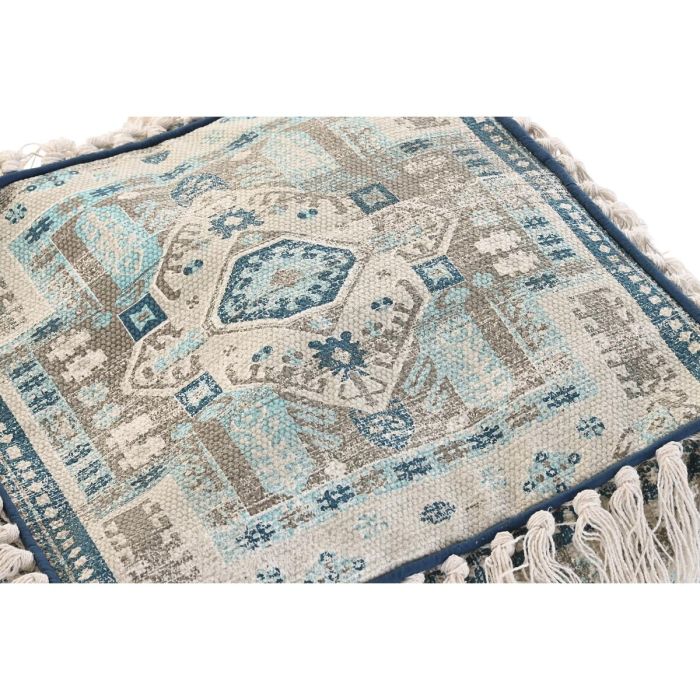 Puff DKD Home Decor Casablanca Azul Flecos 40 x 40 x 40 cm 2