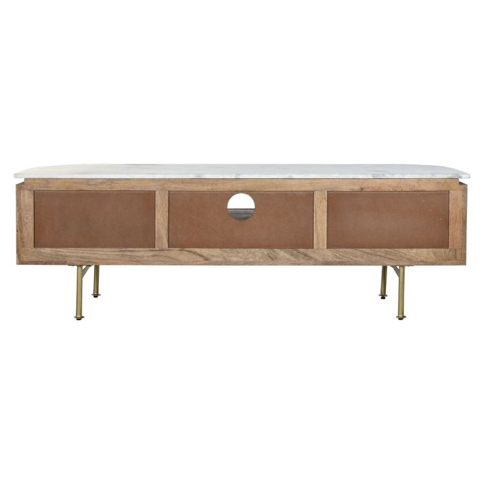 Mueble de TV DKD Home Decor Dorado Blanco Marrón claro Mármol Madera de mango (145 x 42 x 48 cm) 7