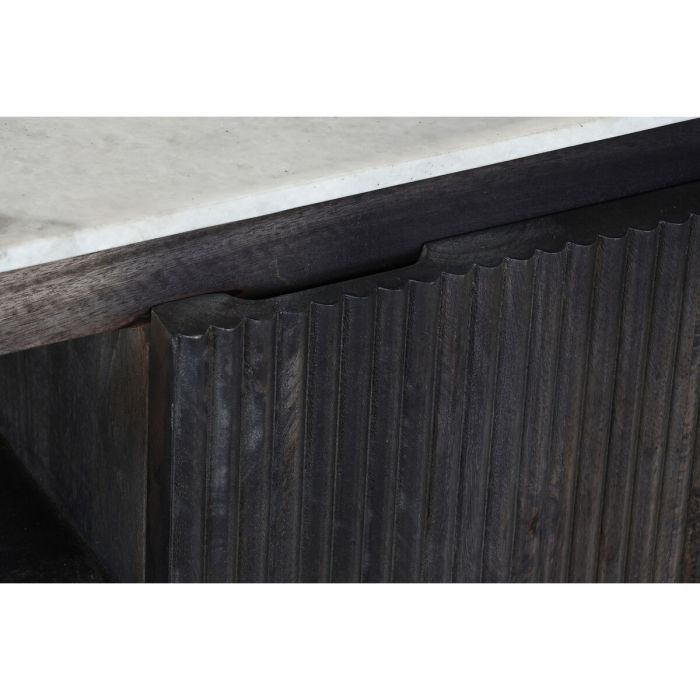 Mueble de TV DKD Home Decor 145 x 40 x 54 cm 150 x 41 x 54 cm Negro Gris Blanco Mármol Madera de mango 3