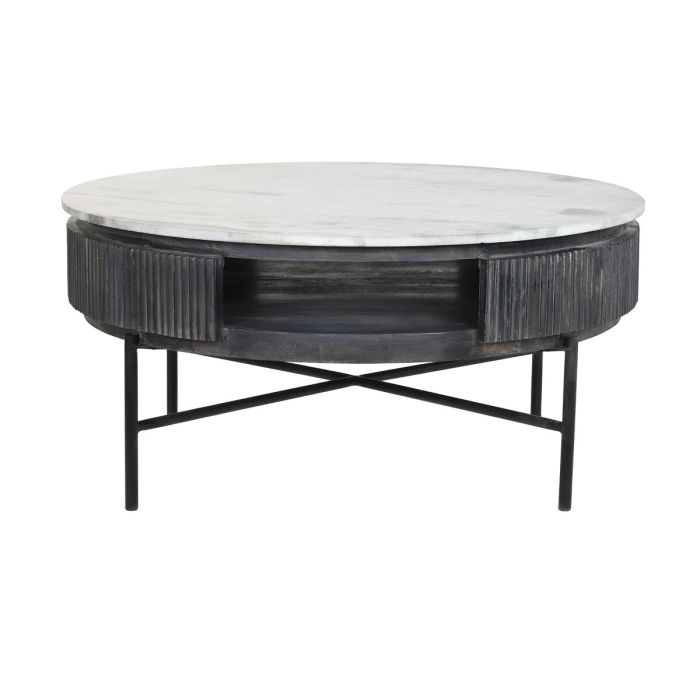 Mesa de Centro DKD Home Decor Mármol Madera de mango (90 x 90 x 42 cm) 3 Mesa de Centro DKD Home Decor Mármol Madera de mango (90 x 90 x 42 cm) 3