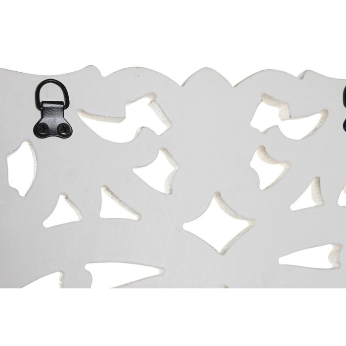 Decoración de Pared DKD Home Decor Espejo Blanco Madera MDF (90 x 1,5 x 90 cm) 2