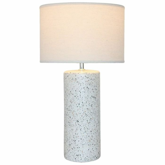 Lámpara de mesa DKD Home Decor 25W Lino Blanco Multicolor 220 V 50 W Dolomita (28 x 28 x 50 cm) 1