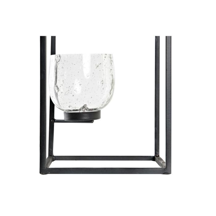 Portavelas DKD Home Decor Cristal Negro Transparente 18 x 18 x 76 cm Hierro 3