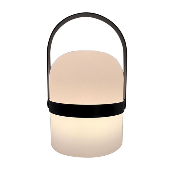 Lámpara solar DKD Home Decor Negro Metal Polietileno Blanco (13,5 x 13,5 x 24 cm)