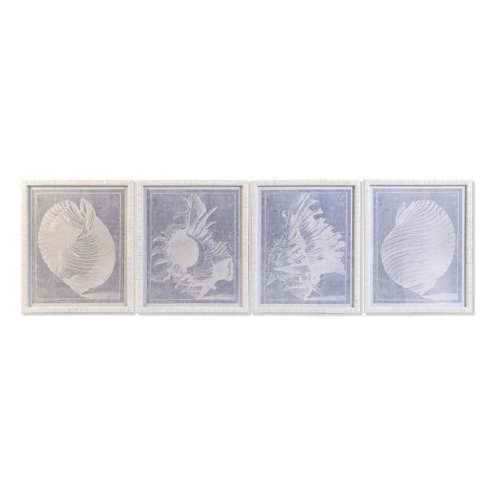 Cuadro DKD Home Decor Cristal Caracola 50 x 2 x 60 cm 50 x 60 x 2,5 cm (4 Piezas)