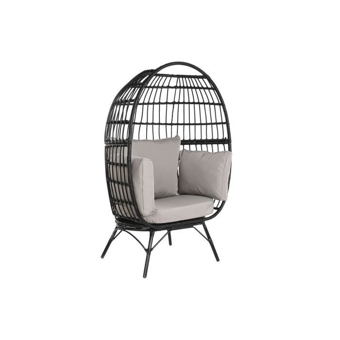 Sillón de jardín DKD Home Decor Negro Gris Metal ratán sintético 99 x 71 x 147 cm