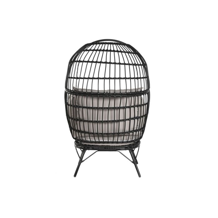 Sillón de jardín DKD Home Decor Negro Gris Metal ratán sintético 99 x 71 x 147 cm 2 Sillón de jardín DKD Home Decor Negro Gris Metal ratán sintético 99 x 71 x 147 cm 2