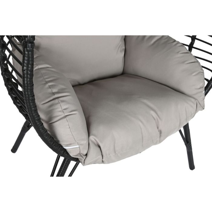 Sillón de jardín DKD Home Decor 90 x 65 x 151 cm Negro Gris Metal ratán sintético 5