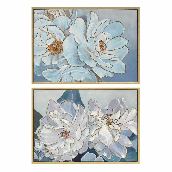 Cuadro DKD Home Decor 100 x 4 x 70 cm Flores Romántico (2 Unidades)