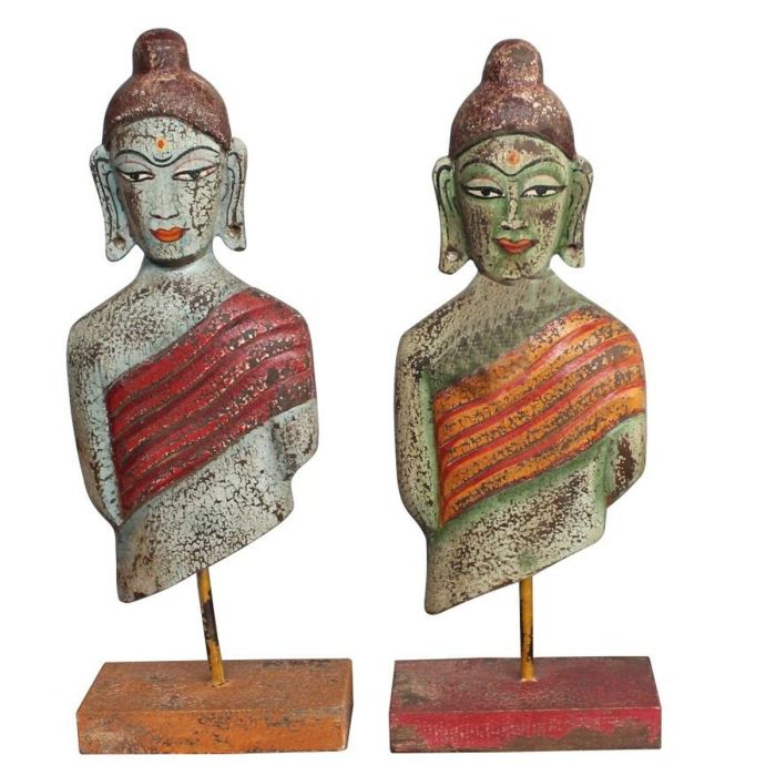Figura Decorativa DKD Home Decor 18 x 9 x 47 cm Buda Oriental (2 Unidades)