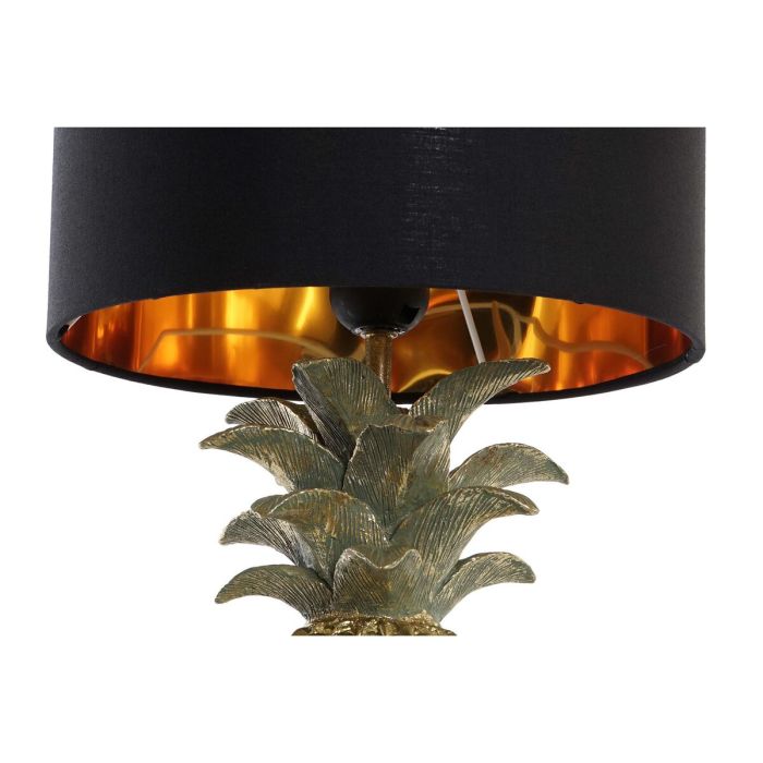 Lámpara de mesa DKD Home Decor Piña Negro Dorado Poliéster Resina 50 W (24 x 24 x 47 cm) 2