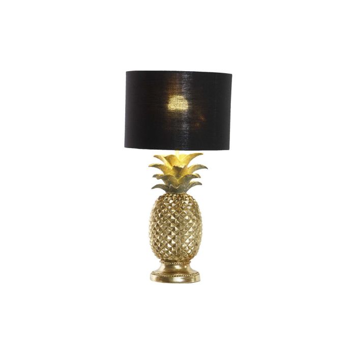 Lámpara de mesa DKD Home Decor Piña Negro Dorado Poliéster Resina 50 W (24 x 24 x 47 cm) 1