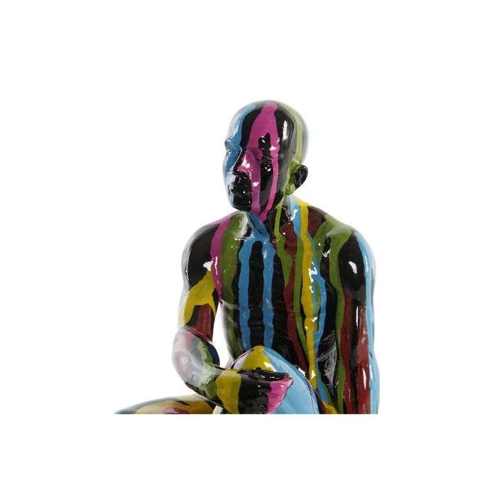 Figura Decorativa DKD Home Decor Negro Resina Multicolor Moderno (25,5 x 14 x 21,5 cm) (2 Unidades) 2