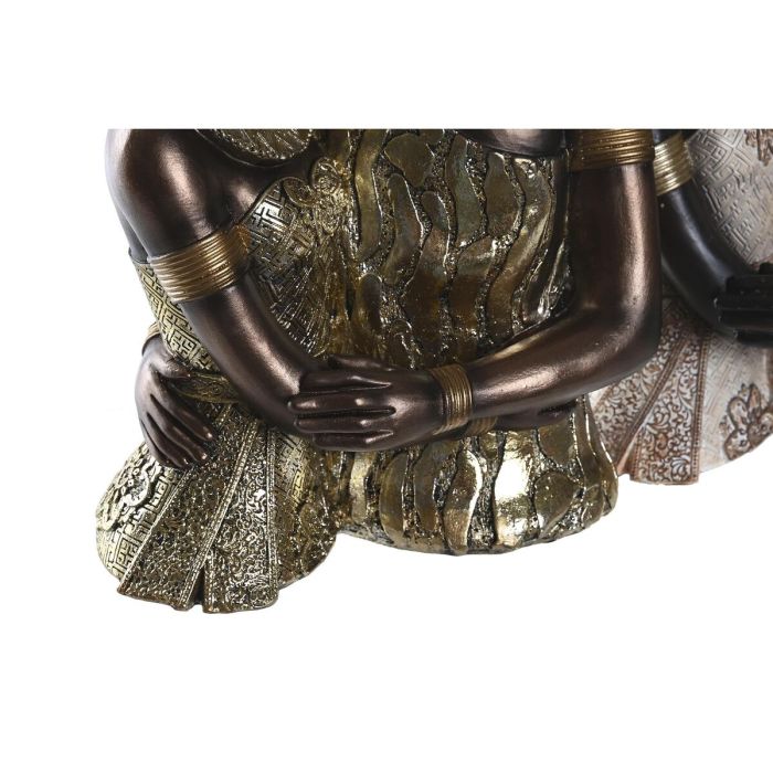 Figura Decorativa DKD Home Decor Beige Dorado Marrón Resina Colonial Africana (20 x 14,5 x 33 cm) (3 Unidades) 1