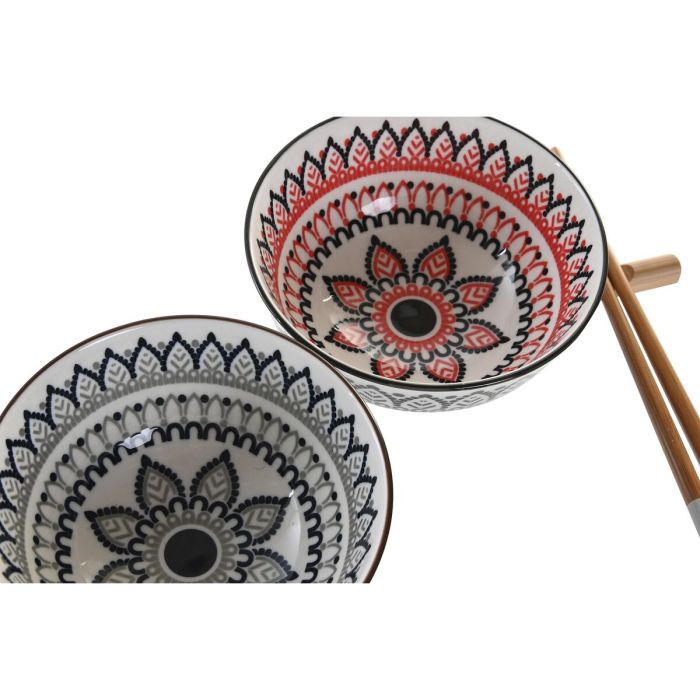 Set de Sushi DKD Home Decor Multicolor Bambú Mandala Gres Oriental (6 Piezas) 3