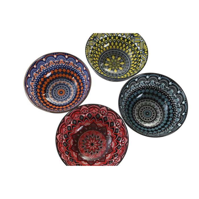 Set de Sushi DKD Home Decor 34 x 34 x 6,5 cm Multicolor Mandala Gres Oriental (12 Unidades) 3