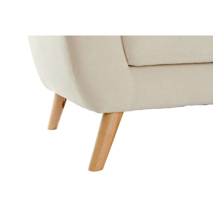 Sofá Chaise Longue DKD Home Decor Crema Madera de caucho 226 x 144 x 84 cm 3