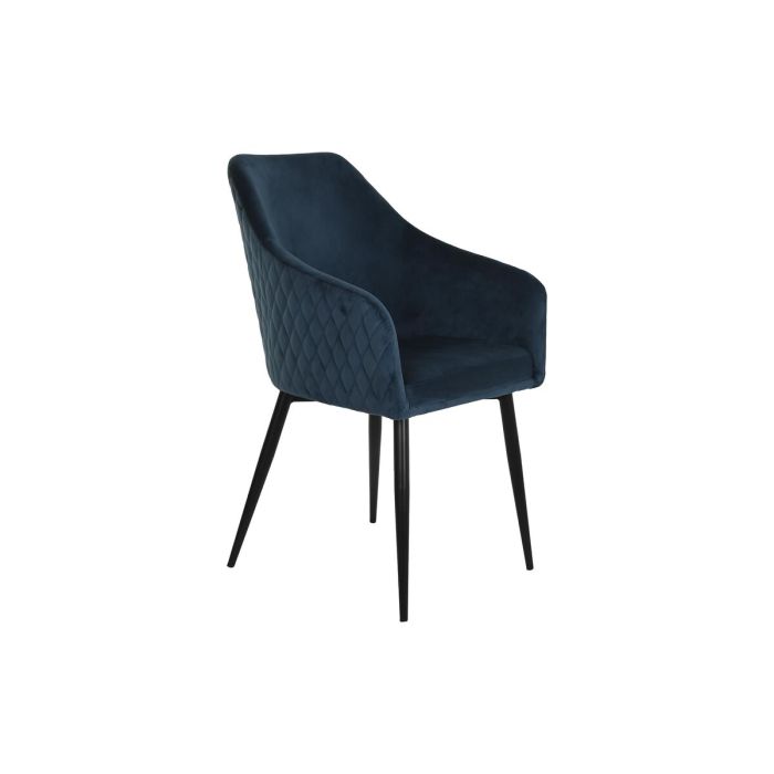 Silla Moderno DKD Home Decor Azul Petroleo Negro 61 x 93 x 57 cm (2 Unidades)